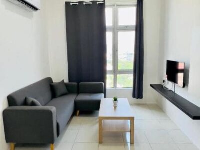 Fully furnished bedroom with an attached bathroom condominium for rent